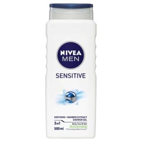 NIVEA MEN Sensitive 3-in-1 Shower Gel – voor lichaam, gezicht en haar, 500 ml