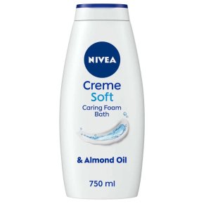 NIVEA Creme Soft Caring Foam Bath – verzorgend badschuim met amandelolie, 750 ml