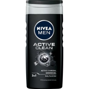 NIVEA MEN Active Clean 3-in-1 Shower Gel met actieve kool - 250 ml