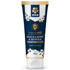 MNZ ManukaAid+ Zahnpasta mit MGO 550+ Manukahonig und Propolis – 75 ml