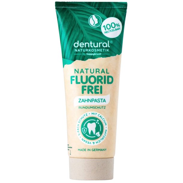 Happybrush Dentural Natural fluoriditon hammastahna kalsiumilla – 75 ml