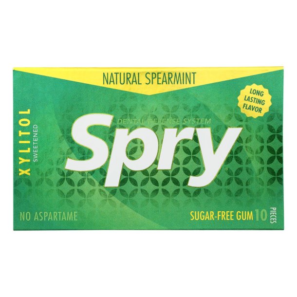 Spry Natural Spearmint sukkerfrit tyggegummi med xylitol � 10 stk.