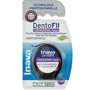 Inava DentoFil Crossing Floss tandtr�d til tandb�jle og implantater � 30 stk.