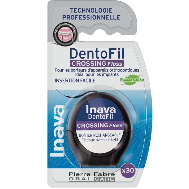 Inava DentoFil Crossing Floss tandtr�d til tandb�jle og implantater � 30 stk.