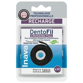 Inava DentoFil Crossing Floss refill til tandb�jle og implantater � 30 stk.