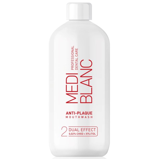Medi Blanc Anti-Plaque mundskyl med xylitol og 0.02% chlorhexidin � 500 ml