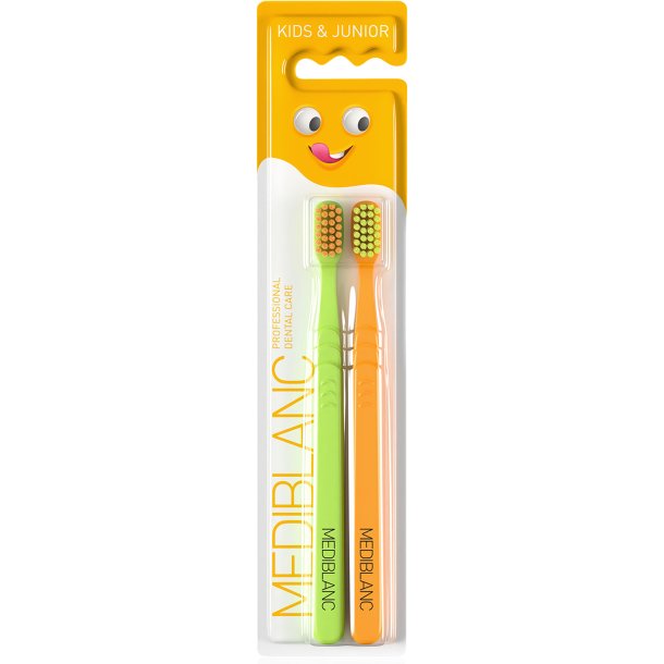 Brosses � dents Mediblanc Kids &amp; Junior � 2 pcs Green/Orange