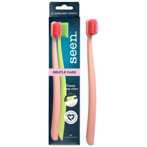 Seen Whitening tandborstar med charcoal-borststr�n – Soft, 2 st.