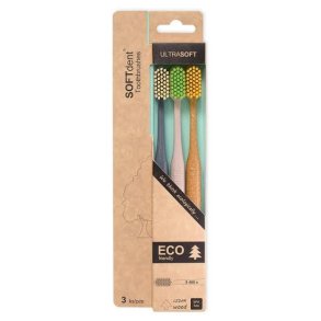 SOFTdent ECO Ultrasoft tannb�rster med 5.480 b�rsteh�r � 3 stk.