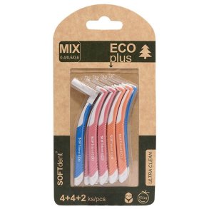 SOFTdent ECO Plus brossettes interdentaires Mix : 0.4 / 0.5 / 0.6 mm � 10 pcs