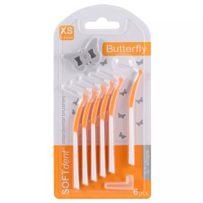 SOFTdent Butterfly mellemrumsb�rster 0.4 mm XS � 6 stk.