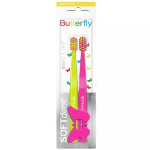 SOFTdent Butterfly Babysoft tannb�rster til barn – 2 stk.