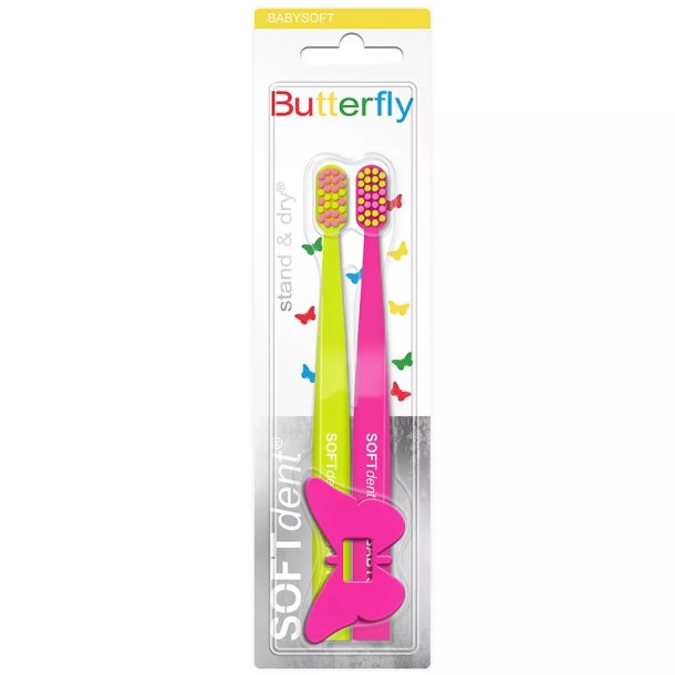 SOFTdent Butterfly Babysoft tannb�rster til barn – 2 stk.