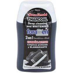 Foramen 2-i-1 Charcoal tannkrem og munnskyll med aktivt kull (100 ml.)