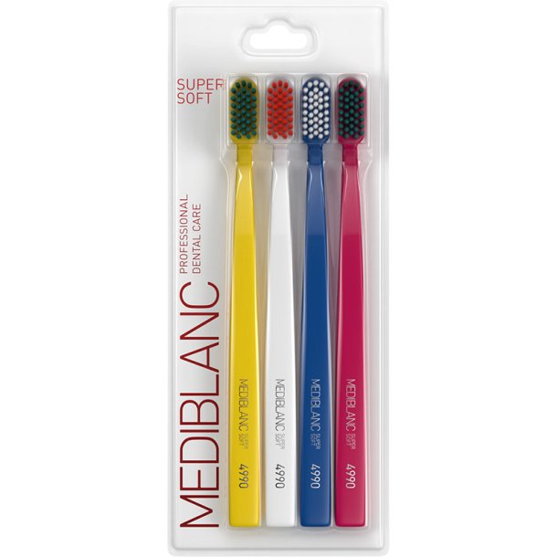Mediblanc Super Soft 4990 tandb�rster med 4.990 bl�de b�rsteh�r (4 stk.)
