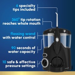 Waterpik Ultra WF-112 Munddusche schwarz mit 10 Druckstufen und 6 Aufs�tzen
