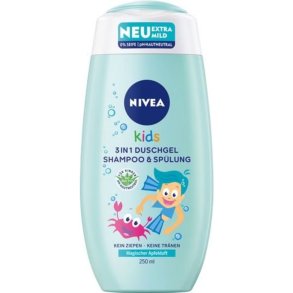 Nivea Kids 3-i-1 shower gel shampoo og balsam med kamille og aloe vera (250 ml)