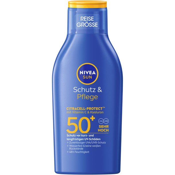 Nivea Sun Protect &amp; Moisture solkr�m SPF 50+ resestorlek med vitamin C och hyaluron (100 ml)
