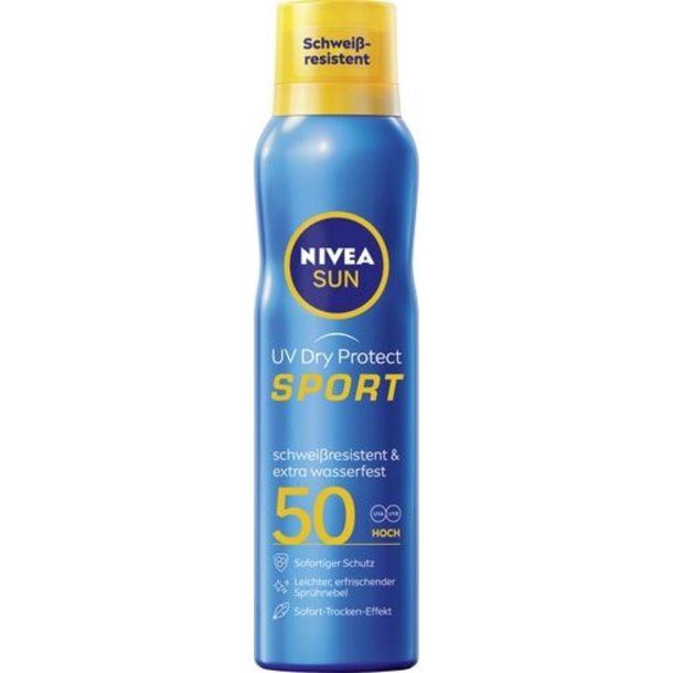 Nivea Sun UV Dry Protect Sport solspray SPF 50 f�r sport och aktivitet (200 ml)