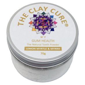 The Clay Cure No. 7 Gum Health tannkrempulver med Lemon Myrtle og Myrrh (70 g)