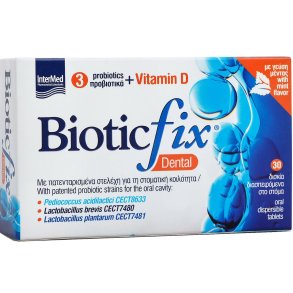 InterMed BioticFix Dental probiotiske sugetabletter med vitamin D og mintsmak (30 stk.)
