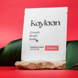 Hydroxyapatite Zahnputztabletten KAYLAAN Strawberry &amp; Xylitol (Beutel 90 St.)