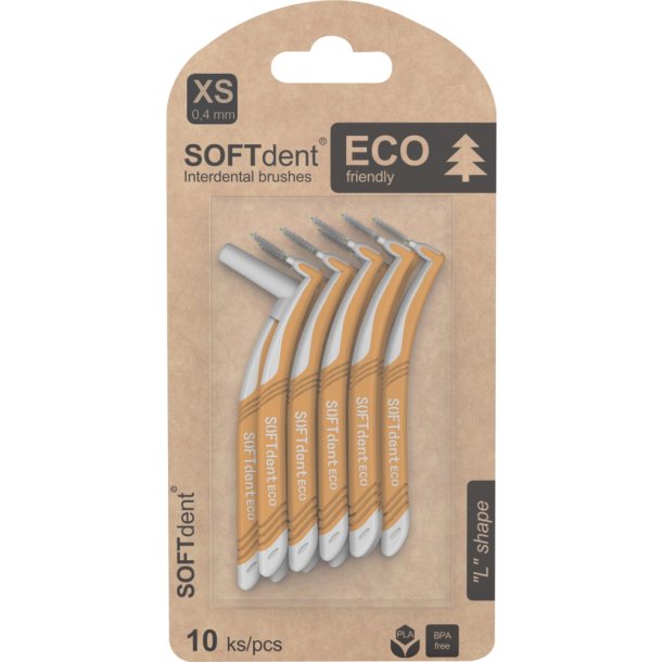 SOFTdent Eco XS 0.4 mm mellanrumsborstar L-formade (10 st.)