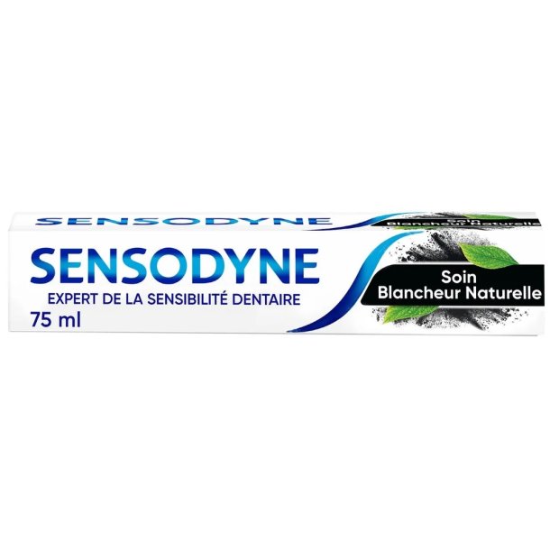 Sensodyne Natural White Charcoal tandkr�m med naturligt kol f�r k�nsliga t�nder (75 ml)