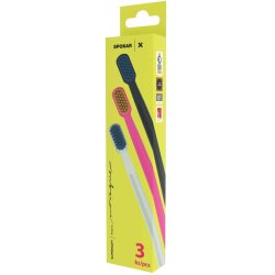 Spokar X Supersoft tandb�rster med over 3.500 bl�de b�rsteh�r (3 stk.)