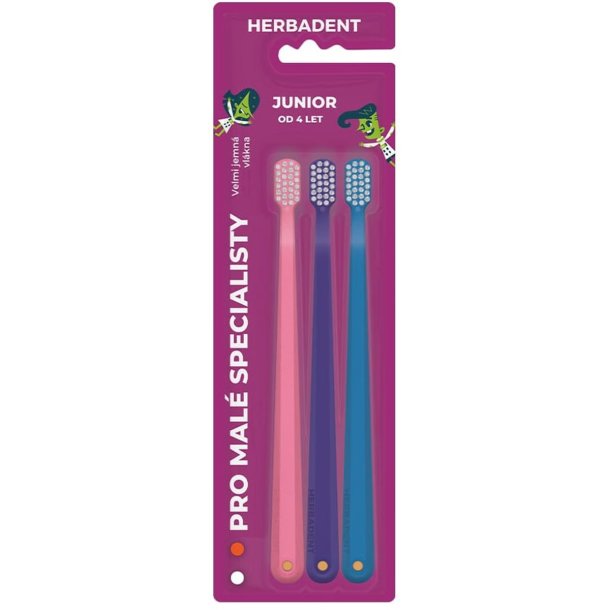 Herbadent Junior Very Soft tandb�rster til b�rn fra 4 �r (3 stk.)