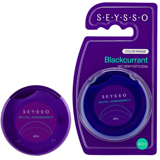 Seysso Color Blackcurrant PTFE-hammaslanka ksylitolilla ja hydroksiapatiitilla (40 m)
