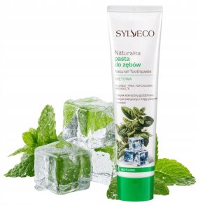 Sylveco Natural Mint -hammastahna, jossa on chlorhexidin, xylitol ja intensiivinen mintun maku, ilman fluoria (100 ml)