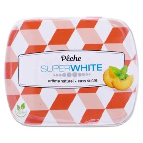 Xylitol Pastilles SUPERWHITE Mini Mints Peach suikervrije pastilles met perziksmaak (50 st.)