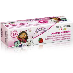 Superwhite Kids Gabby�s Dollhouse tandpasta met aardbeiensmaak voor kinderen vanaf 3 jaar (50 ml)