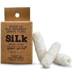 Seidenzahnseide mit Pfefferminze Refill Green-Goose (3 x 30 mtr.)