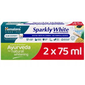 Whitening-Zahnpasta mit Miswak und Pflanzenenzymen HIMALAYA Sparkly White (2 x 75 ml)