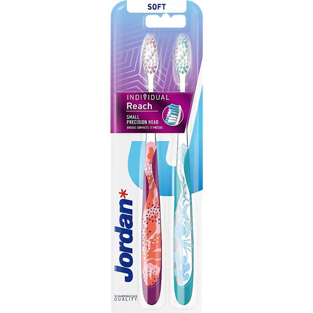 Weiche Zahnb�rste mit kleinem Pr�zisionskopf JORDAN Individual Reach Soft (2 St.)