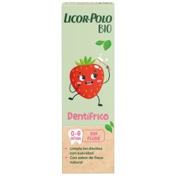Xylitol Barntandkr�m LICOR del Polo Bio Junior Strawberry utan fluor 0-6 �r (50 ml)