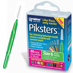 Piksters Mellemrumsb�rster 40 stk. 0.8 mm. ISO 6 GR�N