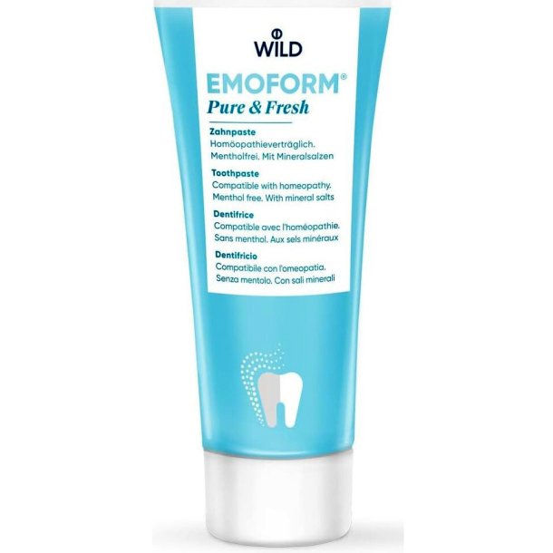 Emoform Pure &amp; Fresh Fluorfri Tandpasta med Mineralsalte � uden Menthol (75 ml.)