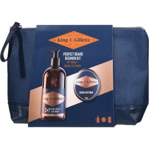 King C. Gillette Perfect Beard Regimen Kit � Bartpflegeset mit Kulturtasche