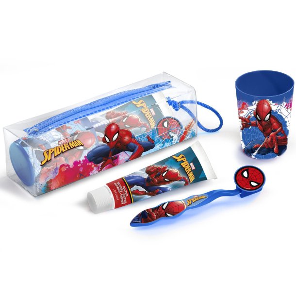 Marvel Spider-Man tannpleiesett til barn med tannkrem, tannb�rste og krus
