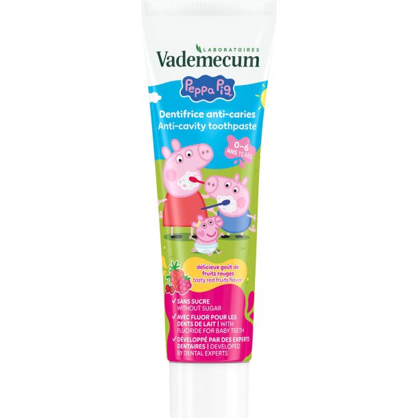 Peppa Pig Kinderzahnpasta VADEMECUM 0–6 Jahre Rote Fr�chte (50 ml.)
