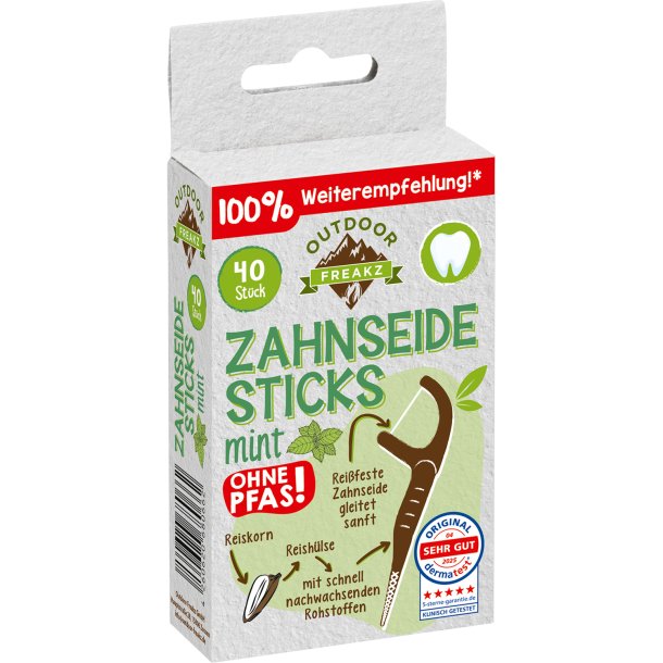 Outdoor Freakz Tandtr�dssticks Mint � PFAS-fri (40 stk.)