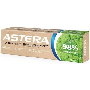 Astera Natural Tea Tree + Mint Tandpasta � Fluorfri & 98 % Naturlig Oprindelse (75 ml.)
