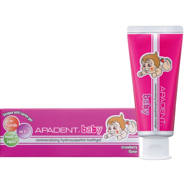 Apadent Baby Tandgel med Nano-Hydroxyapatit � Jordb�r (55 g)