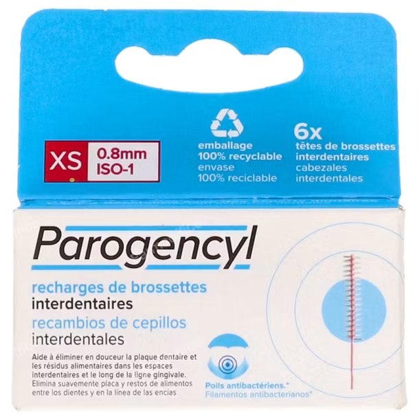 Parogencyl Interdentalb�rster Refill XS 0,8 mm � ISO 1 (6 stk.)