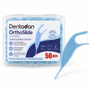Dentadan OrthoSlide Flossers � flossticks voor beugel, bruggen en implantaten (50 st.)
