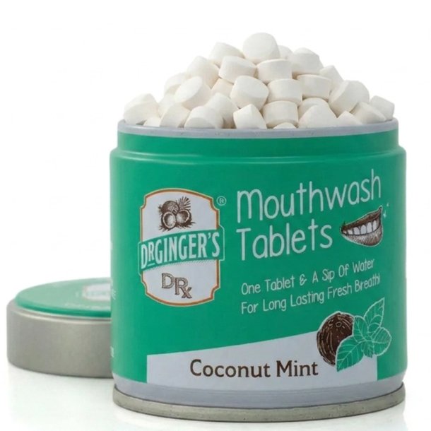 Dr. Ginger�s Coconut Mint Munnskylltabletter med Xylitol (60 stk.)