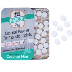 Dr. Ginger�s Coconut Mint Xylitol Tannkremtabletter White Charcoal � 60 stk.